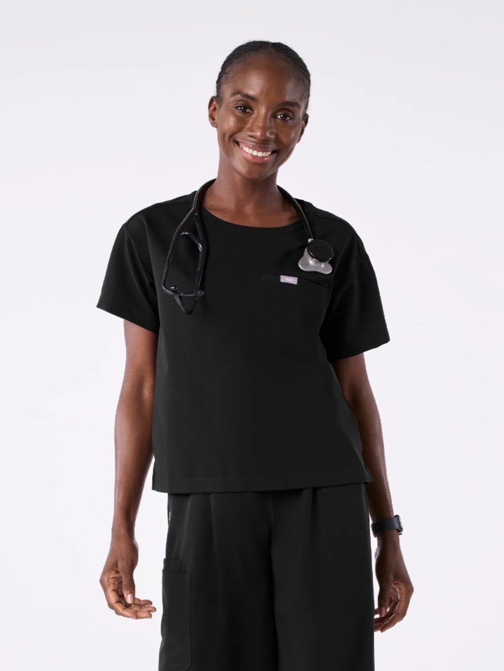 Figs Scrub Set - Black, Size Large